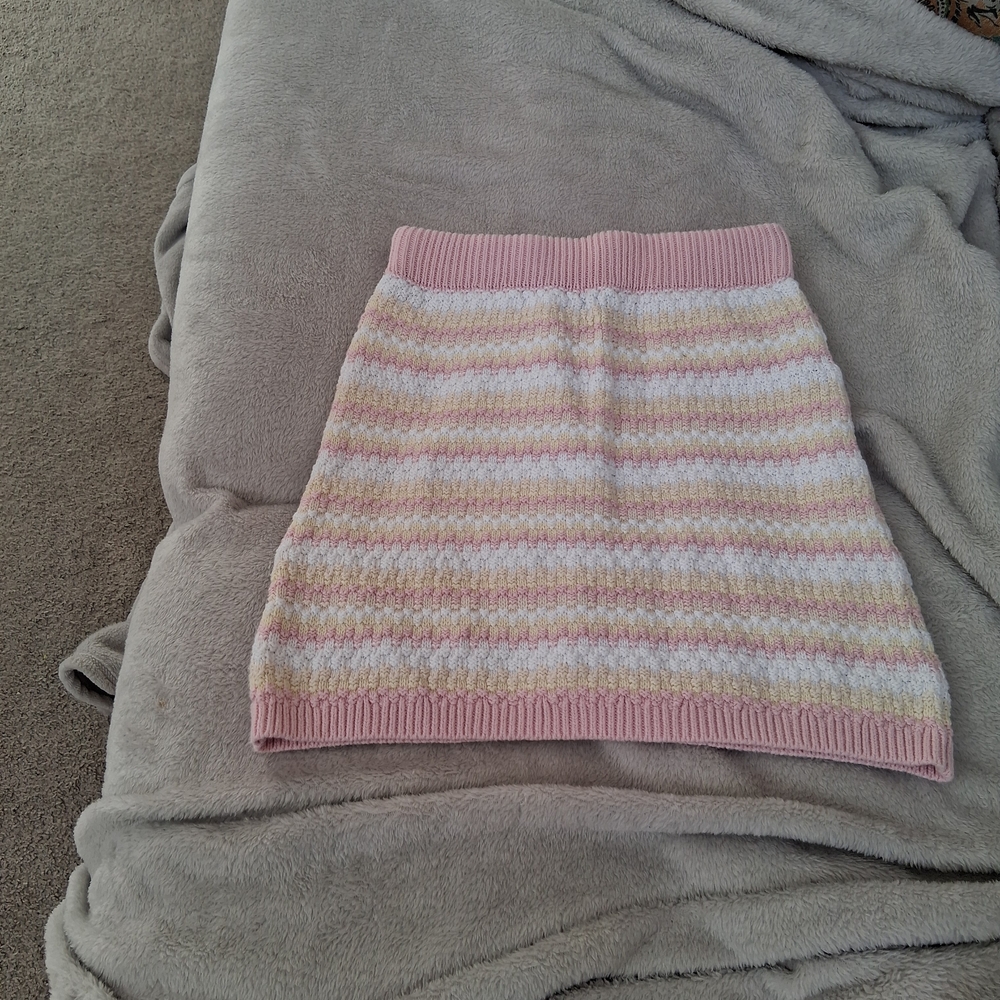 Wild Fable Pink and Cream Striped Mini Skirt